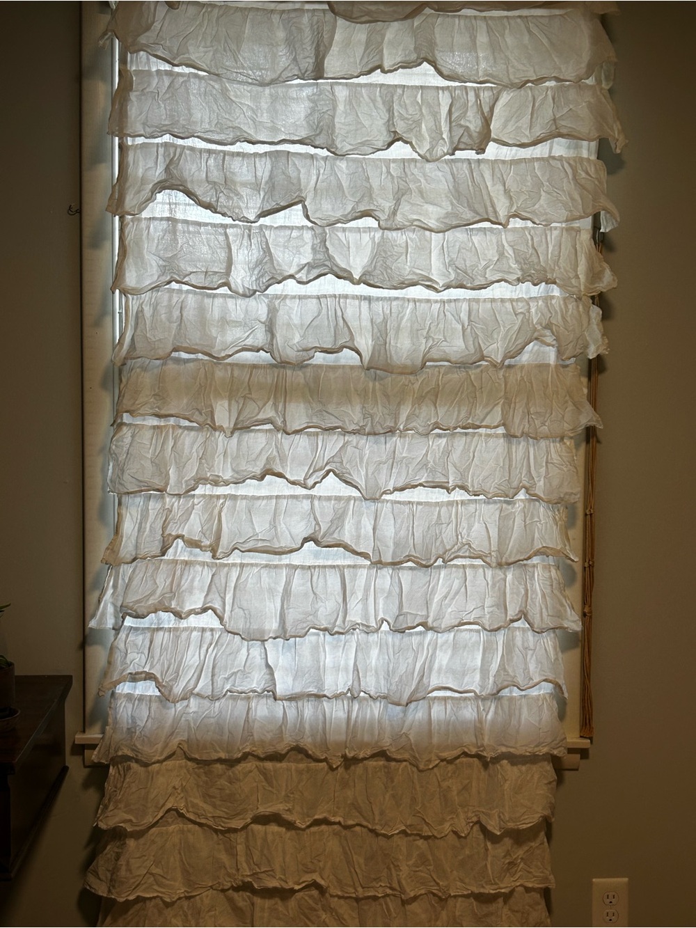 Pottery Barn Kids white ruffle curtain panel only 1